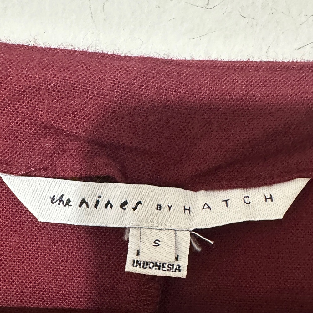 The Nines by HATCH 3/4 Sleeve Button-Front‎ Maternity Jumpsuit Wine Red Sz Small - Picture 10 of 12